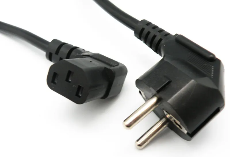 Schuko Male to IEC C13 Power Cable, Black, 1.8 Meters