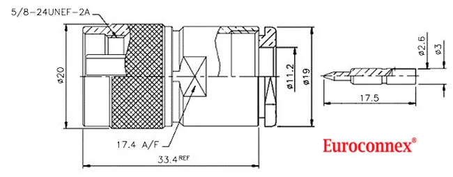 N Macho para RG-58,  PTFE — imagen 2