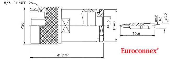 N Macho para RG-59, PTFE — imagen 2