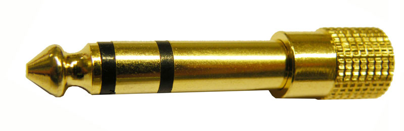 6.4mm ESTEREO MACHO - 3.5mm ESTEREO HEMBRA, DORADO
