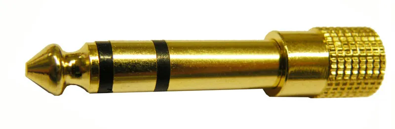 6.4mm ESTEREO MACHO - 3.5mm ESTEREO HEMBRA, DORADO