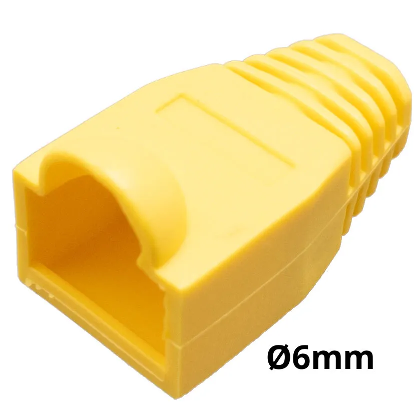 Capuchón protector para conector RJ45 para cable de Ø6mm con burbuja, Amarillo