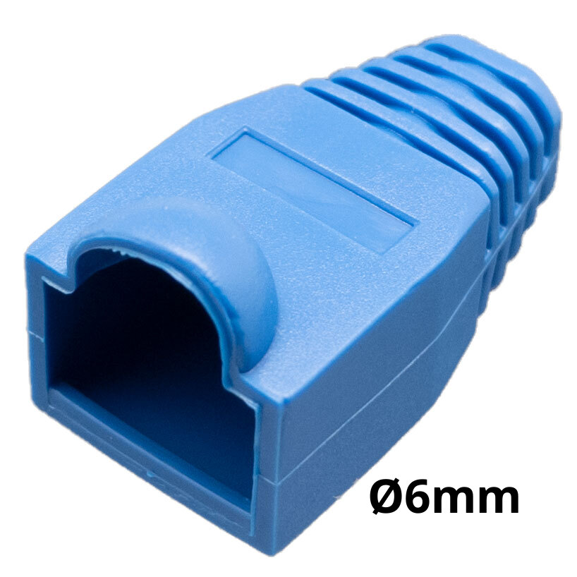 Capuchón protector para conector RJ45 para cable de Ø6mm con burbuja, Azul