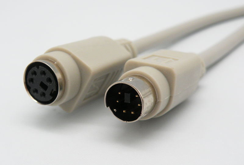 CONEX. TECLADO, MINIDIN 6 M - MINIDIN 6 H, 6C+1, MOLDEADO, RECTO, 1.8m