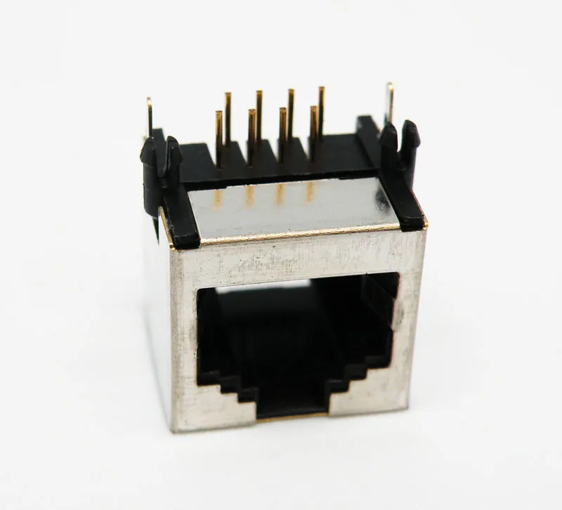 Base RJ45 STP 50U" (8P8C) para PCB, acodada