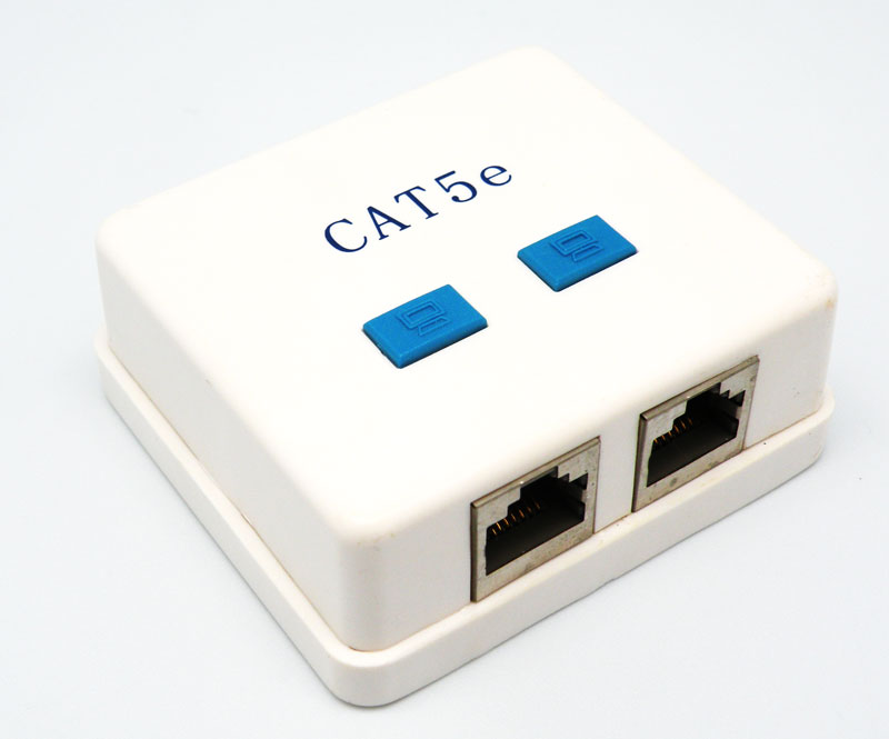 CAT. 5e Boîte Surface Semi-blindé, 2-sortie, RJ45, 50U"