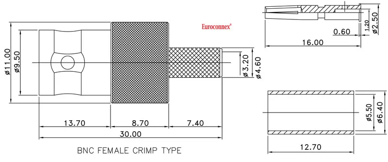 RG58 / LMR200, R/P BNC HEMBRA CRIMPAR — imagen 2