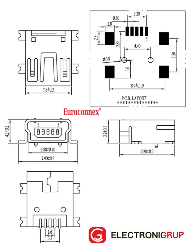 5P. MINI USB-B HEMBRA — imagen 2