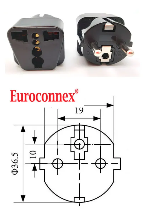 ADAPTADOR UNIVERSAL PARA ESPAÑA, ALEMANIA Y FRANCIA, 250V 10-16A, ECONÓMICO — imagen 2