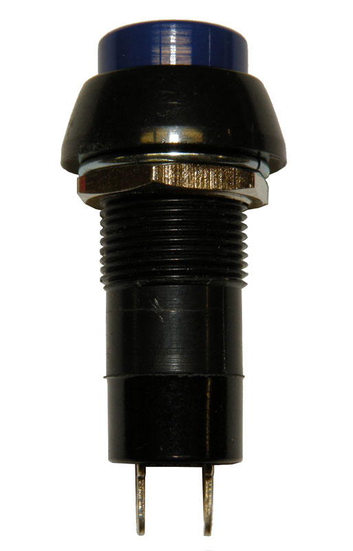 Interruptor redondo momentáneo OFF-ON azul [125V/3A]