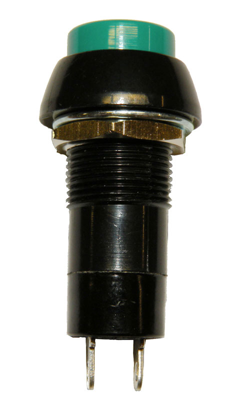 Interruptor redondo momentáneo OFF-ON verde [125V/3A]