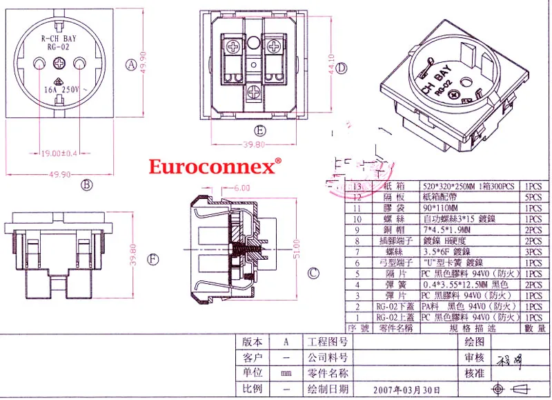 Base Shucko de corriente, empotrable — imagen 2