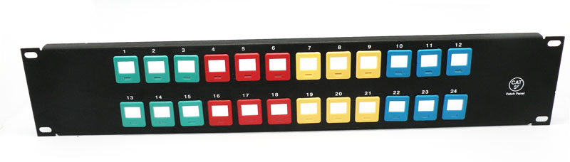 19 INCHES PATCH PANEL, 24 PORTS, WITHOUT KEYSTONE JACK