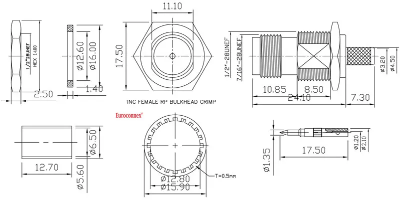 R/P, LMR200/RG58, TNC HEMBRA CRIMPAR — imagen 2