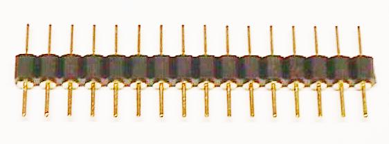 2.54mm, TIRA DE 40 PINS, TORNEADA, DORADA.