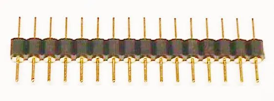 2.54mm, TIRA DE 40 PINS, TORNEADA, DORADA.
