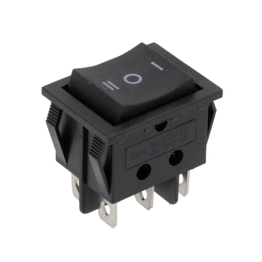 6 Position Rocker Switch, On-Off-On, 125V. 10A (250V.-6A)