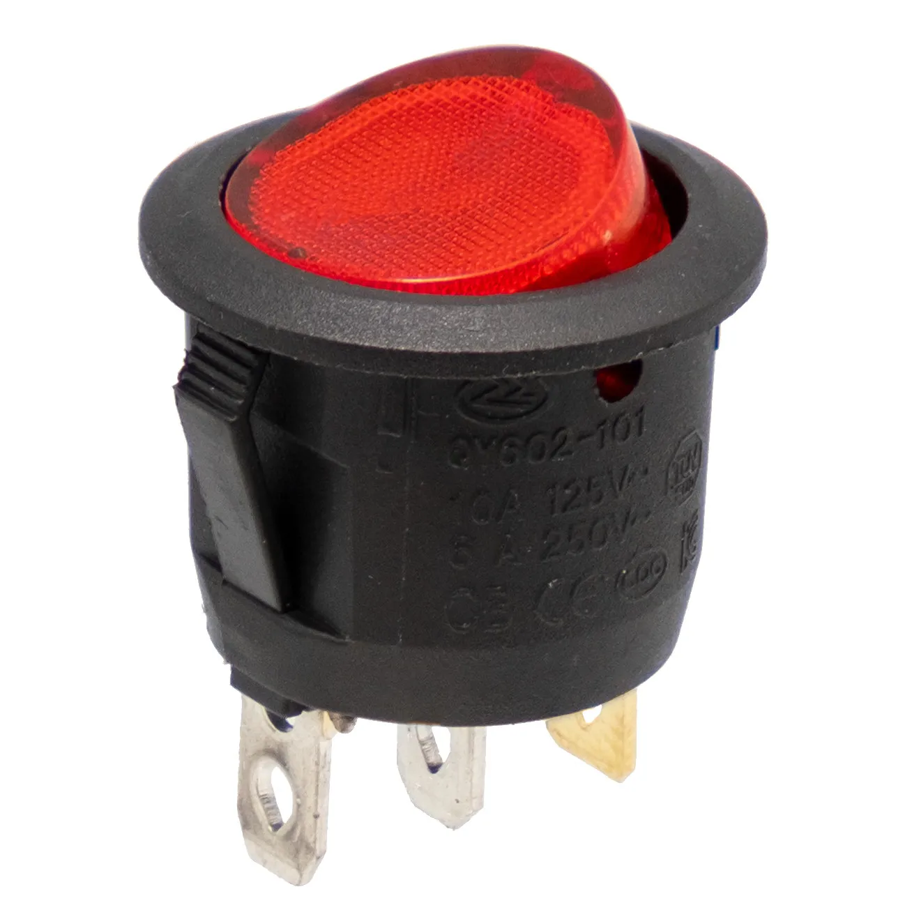 Red Light Switch 3P. ON-OFF, Non-Fused, Ø23mm (250V/6A)