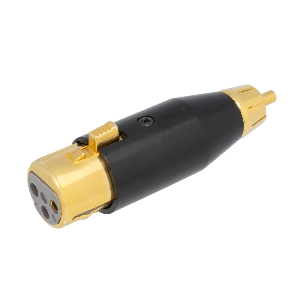 3P. MICRO HEMBRA a  RCA MACHO, DORADO — imagen 2
