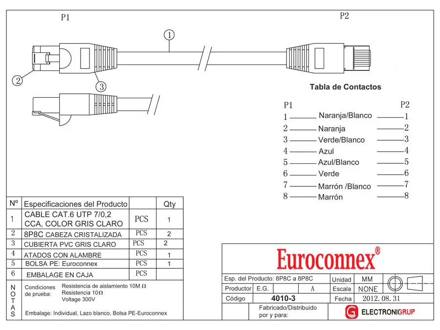 Cat.6 UTP 24 AWG, 0.3m, Negro — imagen 2