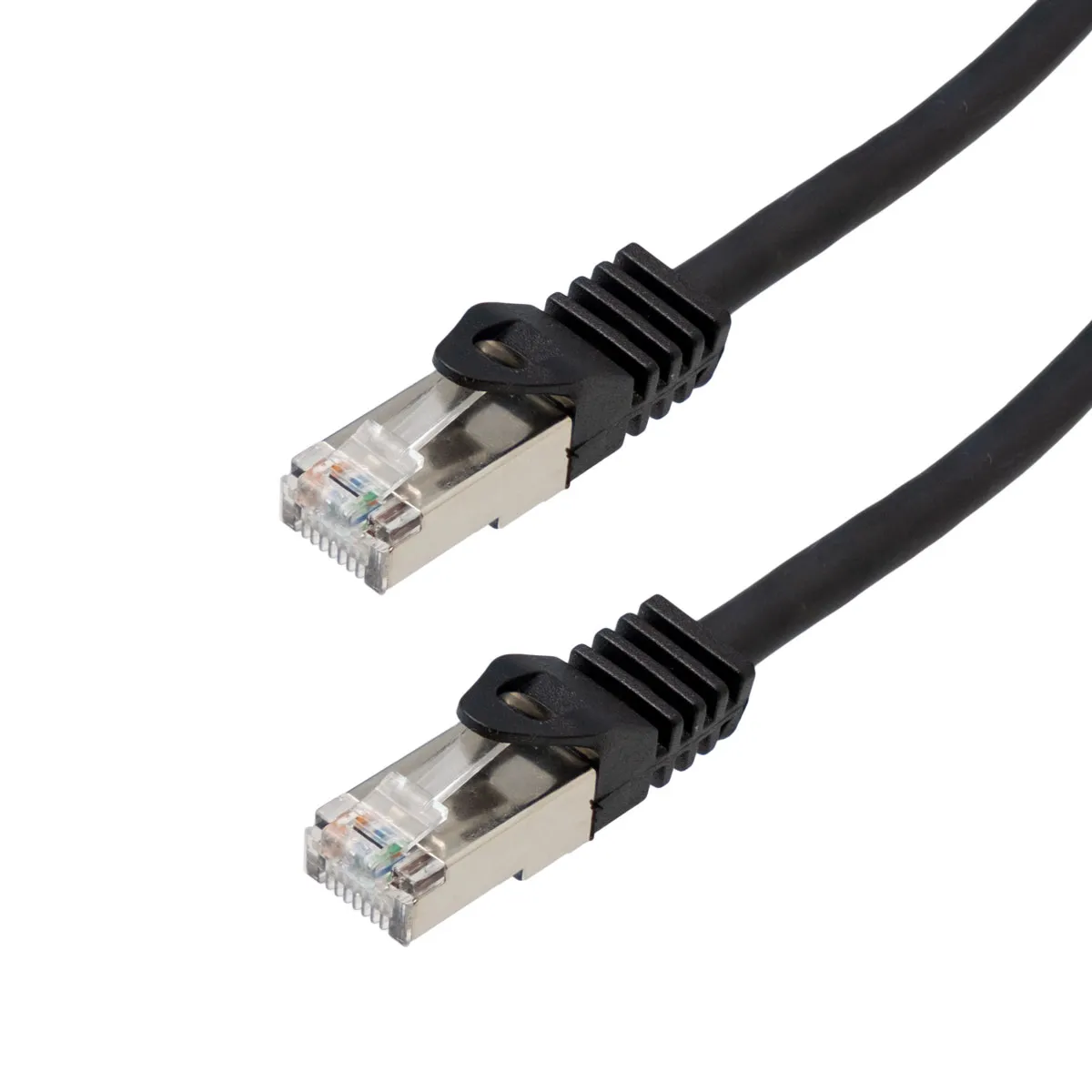 Cat.6 SSTP(SFTP) LSZH, 27AWG, 0.3m, Negro LSZH