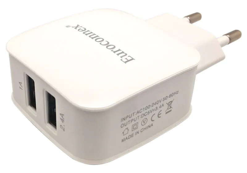 Chargeur Dual USB 2 sorties, 5V 3.4A