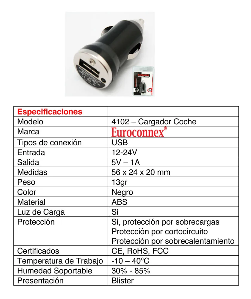 Cargador de coche USB, 5V 1A — imagen 2