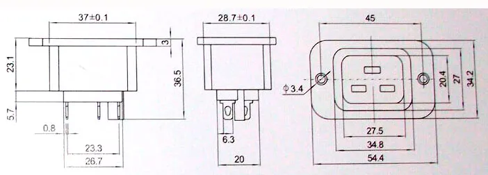 Base Alimentación C19 Hembra 16A — imagen 2