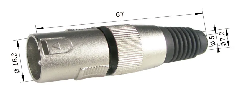 3p XLR Macho Aereo, Linea Negra — imagen 2