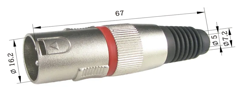 3p XLR Macho Aereo, Linea Roja — imagen 2