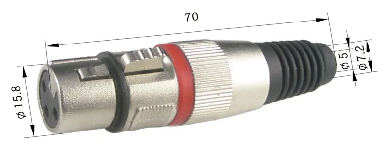 3p XLR Hembra Aerea, Linea Roja — imagen 2