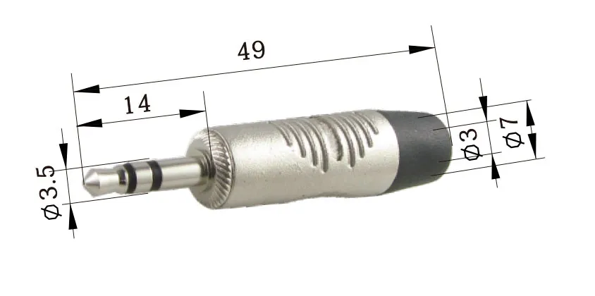 3.5mm Jack Estereo de Metal Con Goma Negra — imagen 2