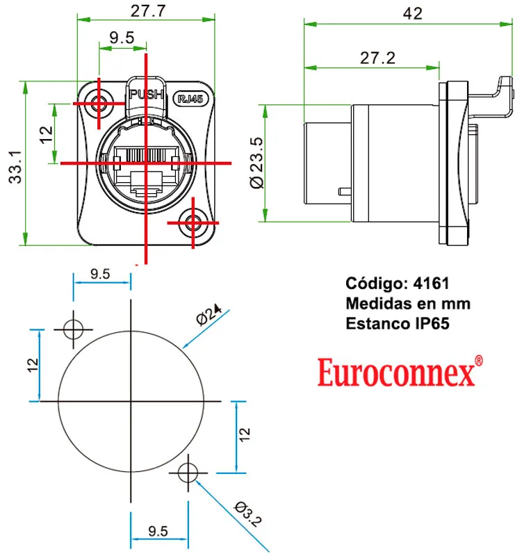 Adaptador RJ45 Hembra-Hembra Estanco — imagen 2