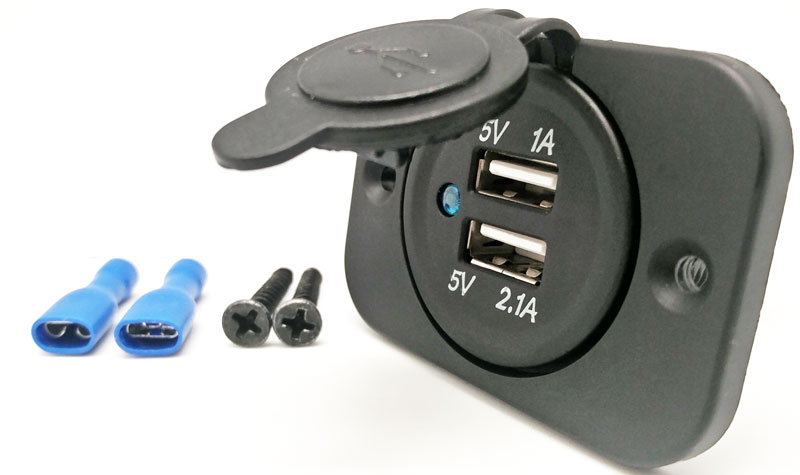 Base de alimentacion para panel 2 x USB-A  [5V/1A y 5V/2.1A]