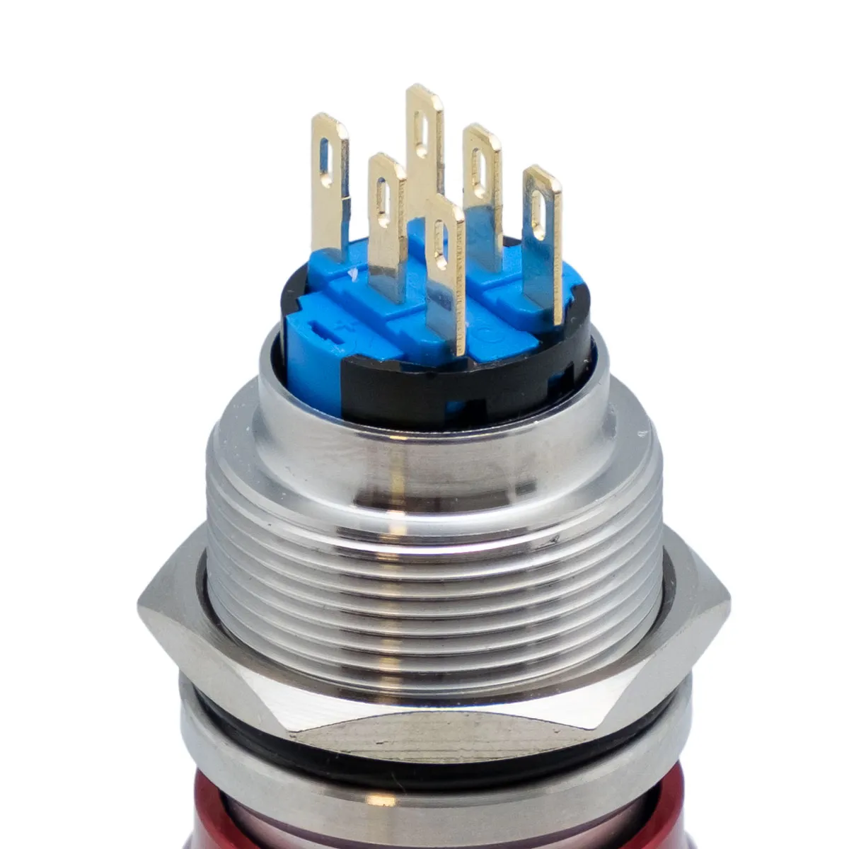 Seta de emergencia 24.5mm, acero inoxidable 19mm DPDT — imagen 4