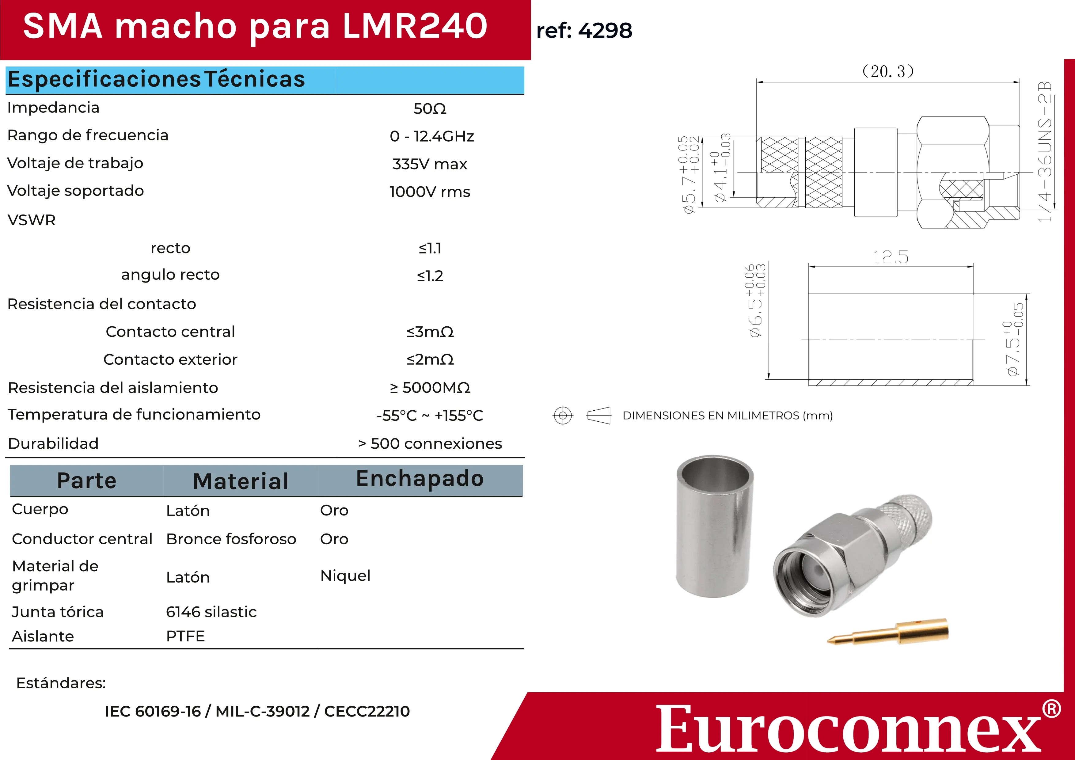 LMR240, SMA Macho Crimpar — imagen 2