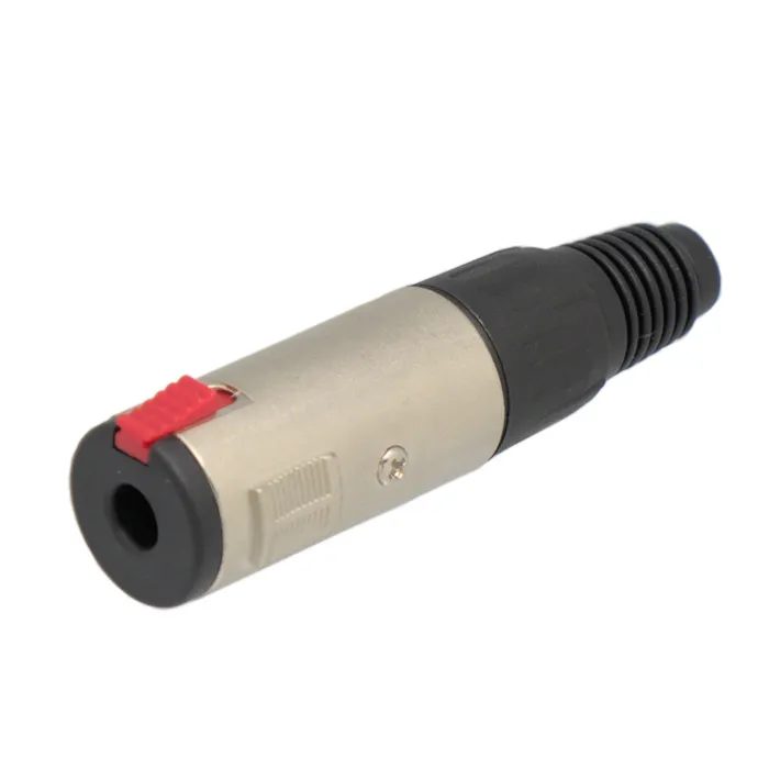 Hembra aérea 6,4mm Stereo de metal con bloqueo