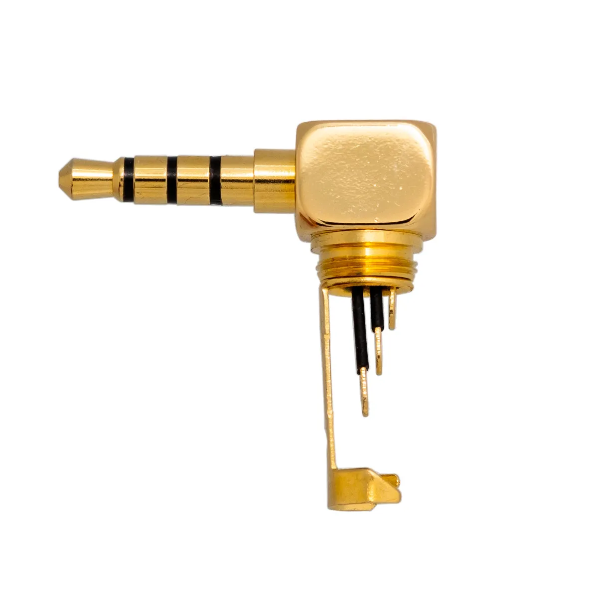 Conector Jack 3.5mm 4cont. dorado acodado — imagen 2