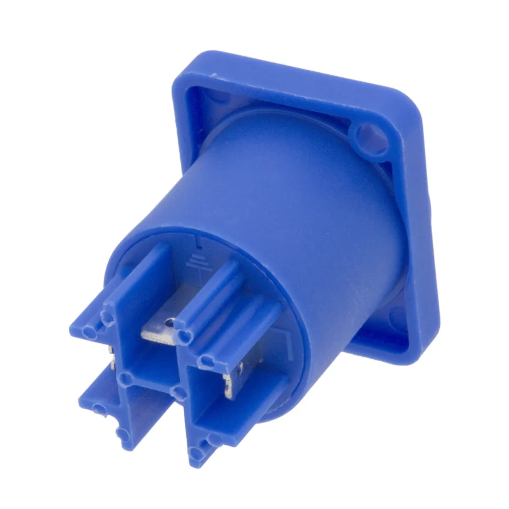 Base hembra para connectores de corriente 3 Contactos 20A, Azul compatible con powerCON — imagen 2