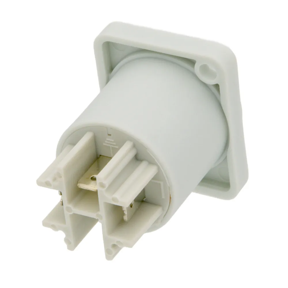 Base macho para connectores de corriente 3 Contactos 20A, Blanca compatible con powerCON — imagen 2