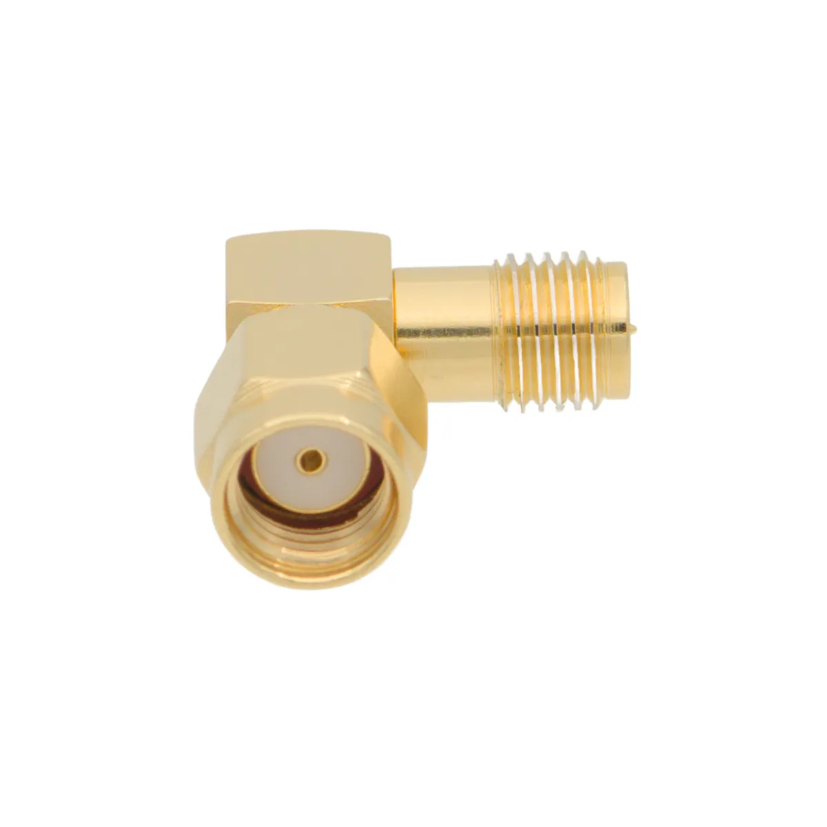 Adaptador SMA acodado - R/P macho a R/P hembra — imagen 2