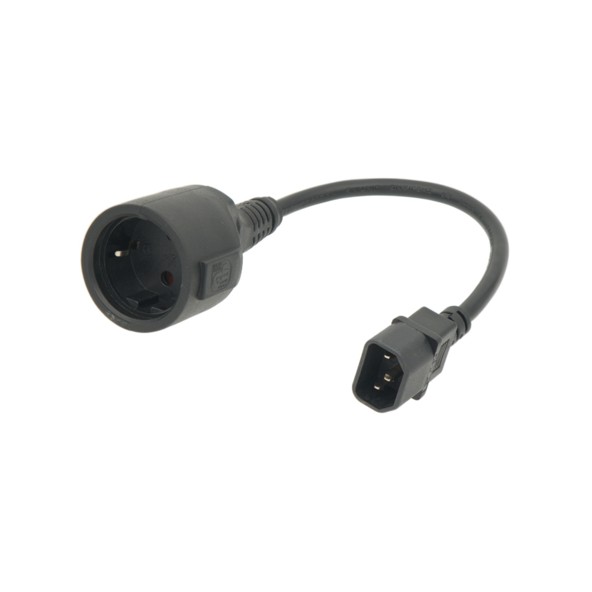 Adaptador d’alimentació C14 a Schuko, 0,30 m, H05VV-F 3G1,5 mm²