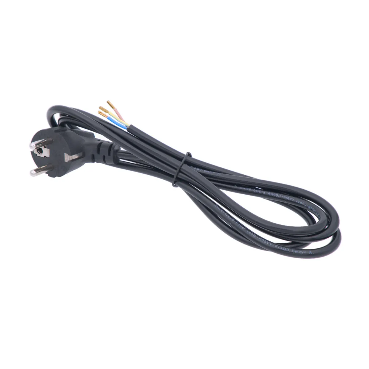 Cable Schuko a libre, 220V 3x0.5mm Ø, 1,8m.