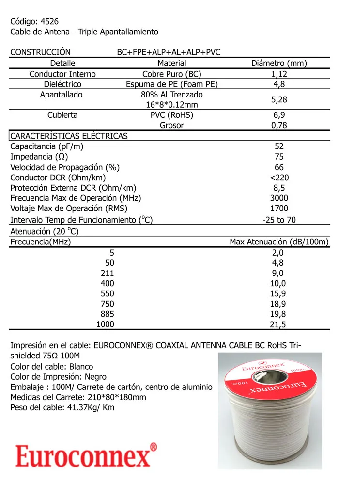 RG6 BC RoHS 100m — imagen 2