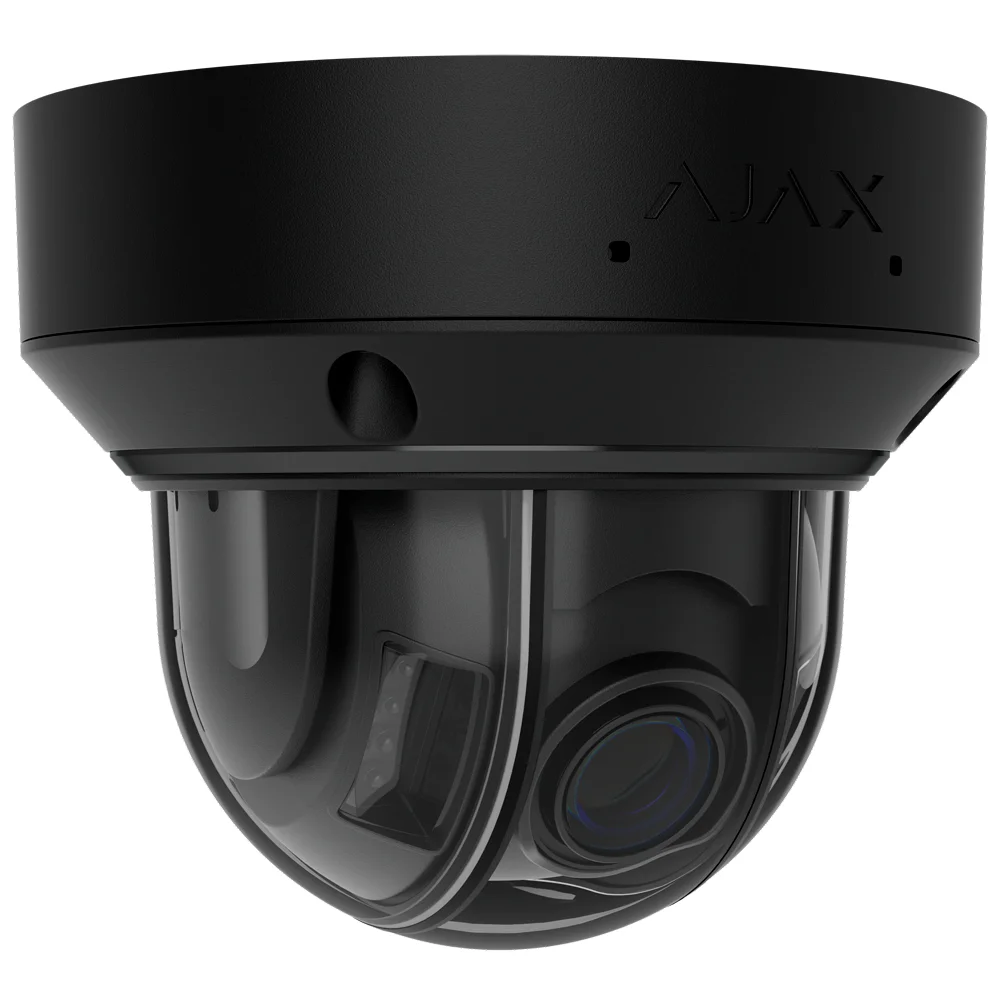 Cámara IP Domo 5 Megapíxel Ajax - 1/2.7" Progressive Scan CMOS - Lente varifocal motorizada 2.8~12 mm - IR 40m | Luz Blanca 25 m | PoE 802.3at/af - TrueWDR | Detección de movimiento | IA - Color negro