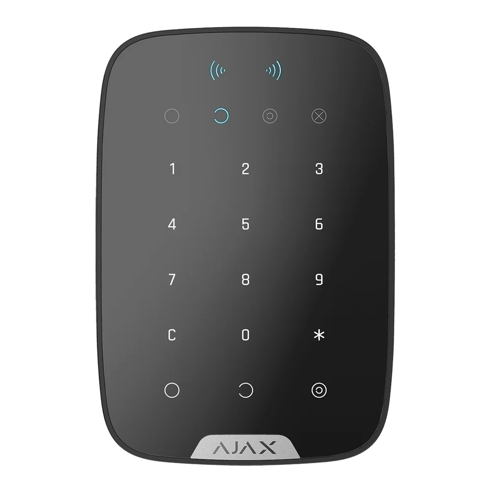 Ajax KeyPad Plus. Teclado táctil con lector inalámbrico. Color negro