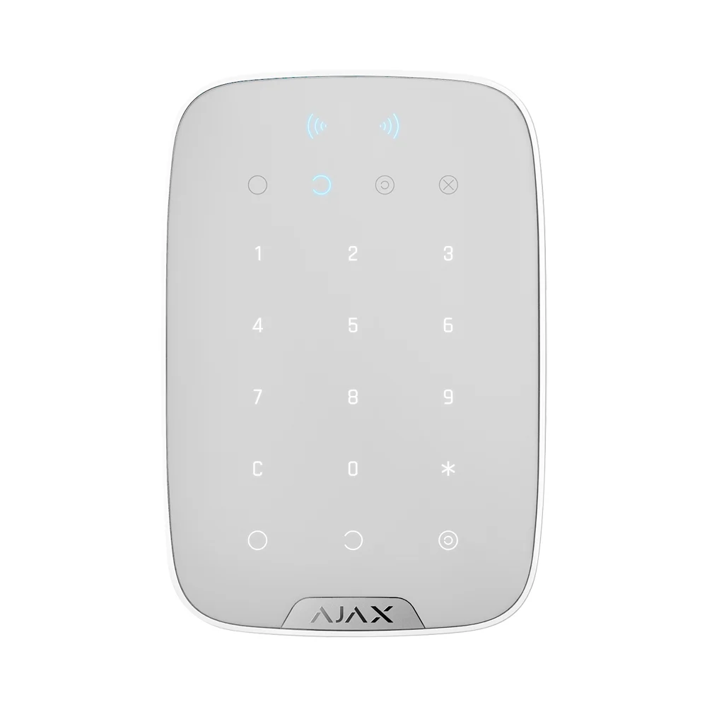 Ajax KeyPad Plus. Teclado táctil con lector inalámbrico. Color blanco