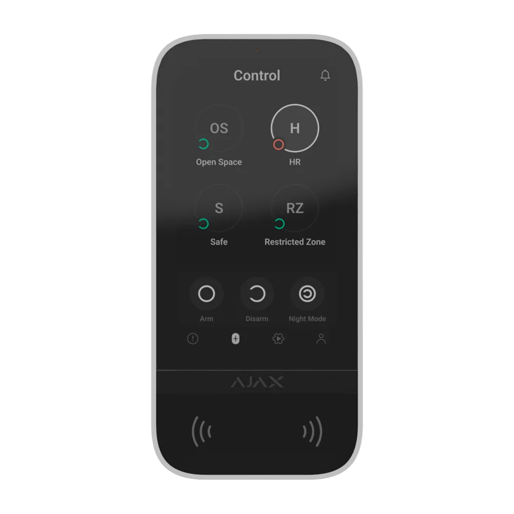 Ajax KeyPad TouchScreen. Teclado Táctil con Lector Inalámbrico. Color Blanco