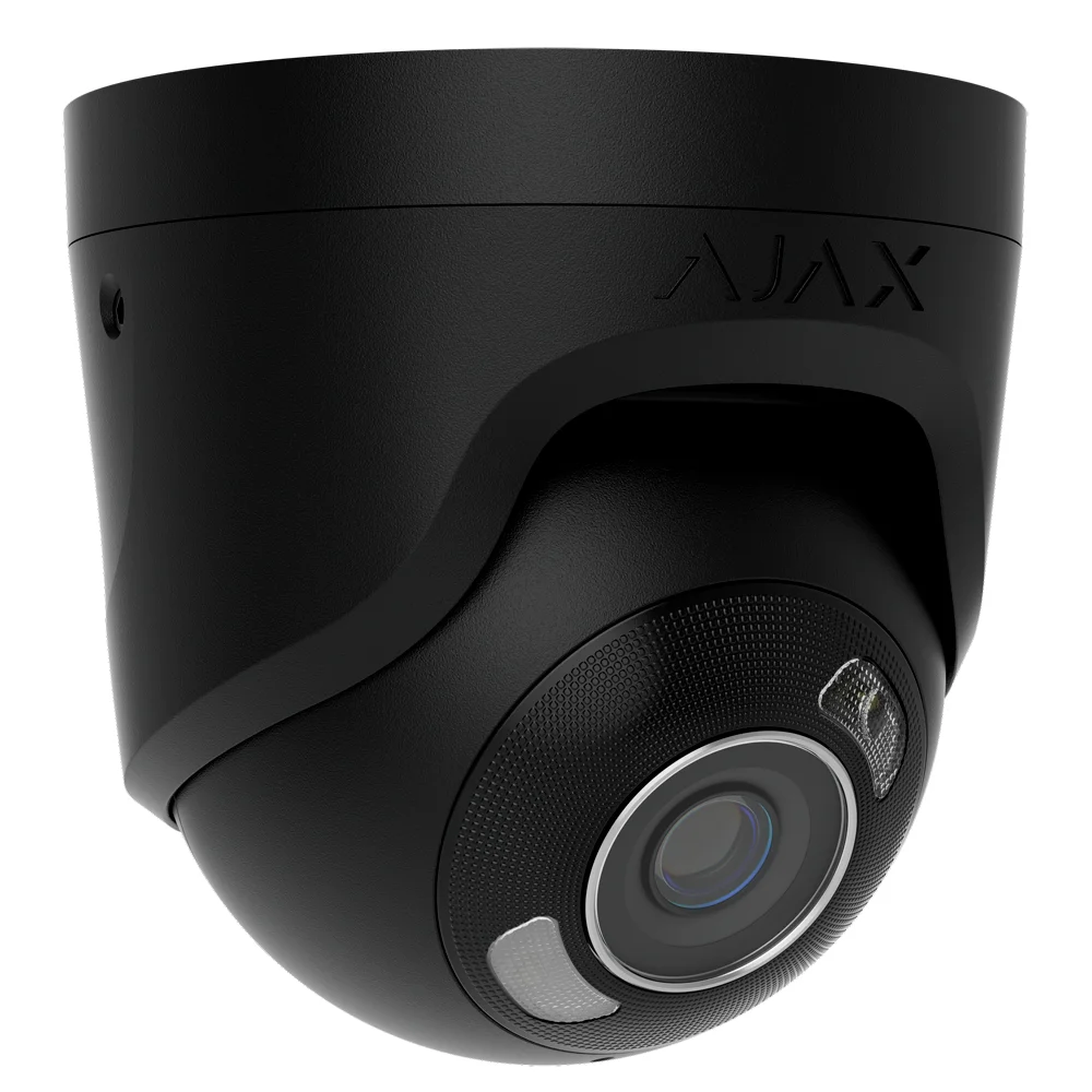 Cámara IP Turret 8 Megapixel Ajax - 1/2.7" Progressive Scan CMOS - Lente 4 mm | Ranura MicroSD hasta 256GB - IR 50m | Luz Blanca 50 m | PoE 802.3at - Con Inteligencia Artificial - Color negro