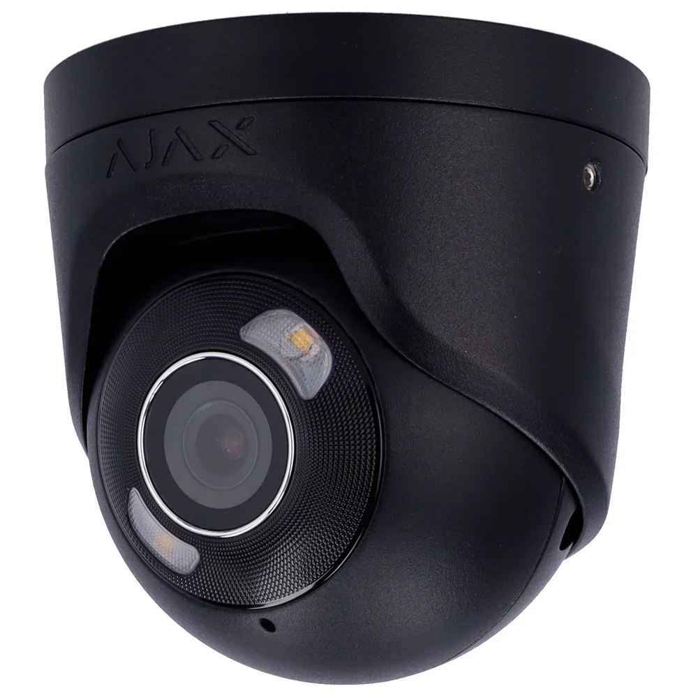 Cámara IP Turret 8 Megapixel Ajax - 1/2.7" Progressive Scan CMOS - Lente 2.8 mm | Ranura MicroSD hasta 256GB - IR 50m | Luz Blanca 50 m | PoE 802.3at - Con Inteligencia Artificial - Color negro
